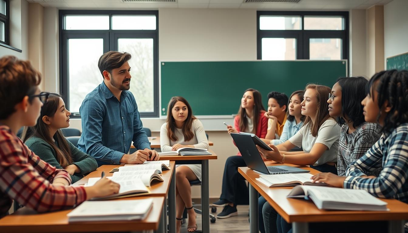 Students working in research laboratory